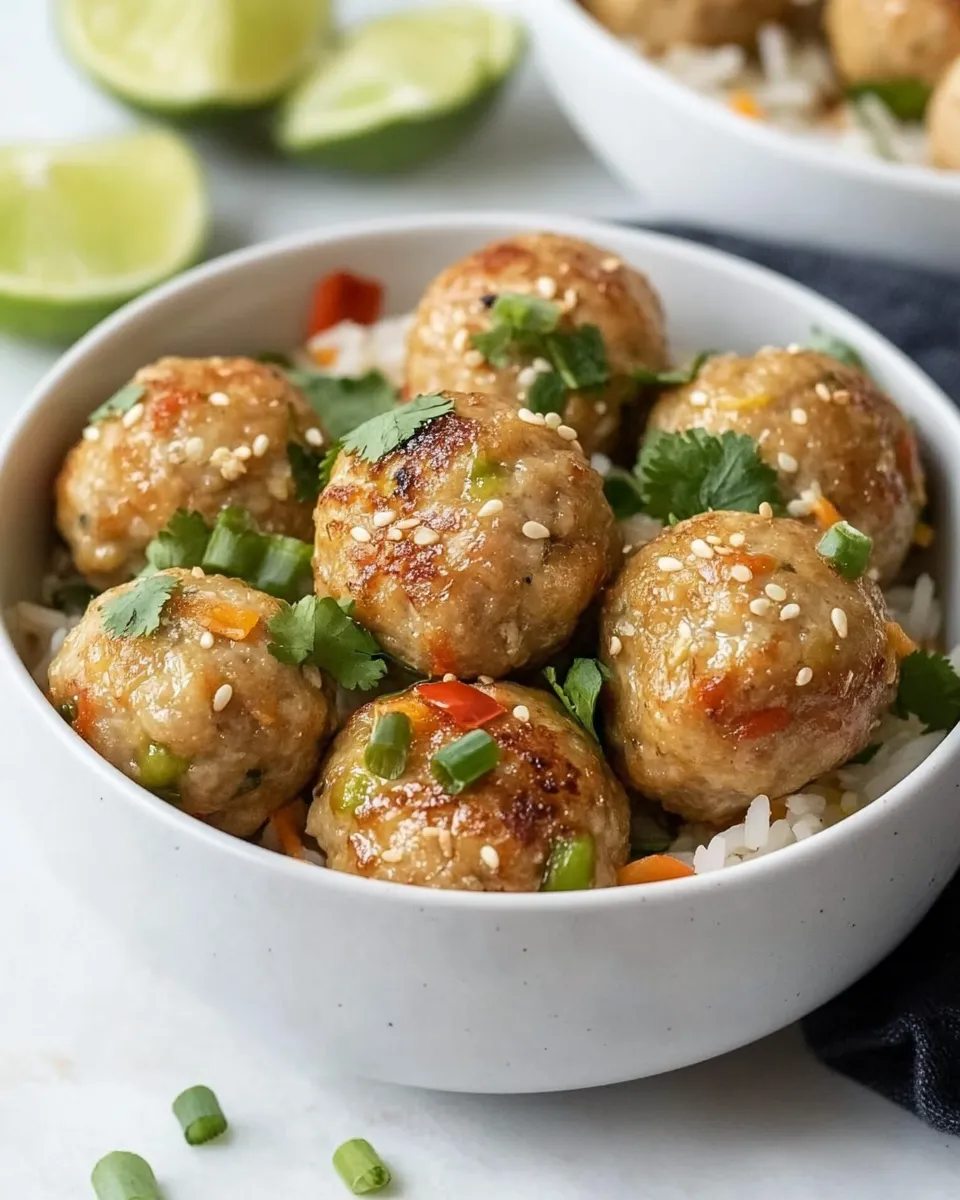 Easy Thai Chicken Meatballs food shot