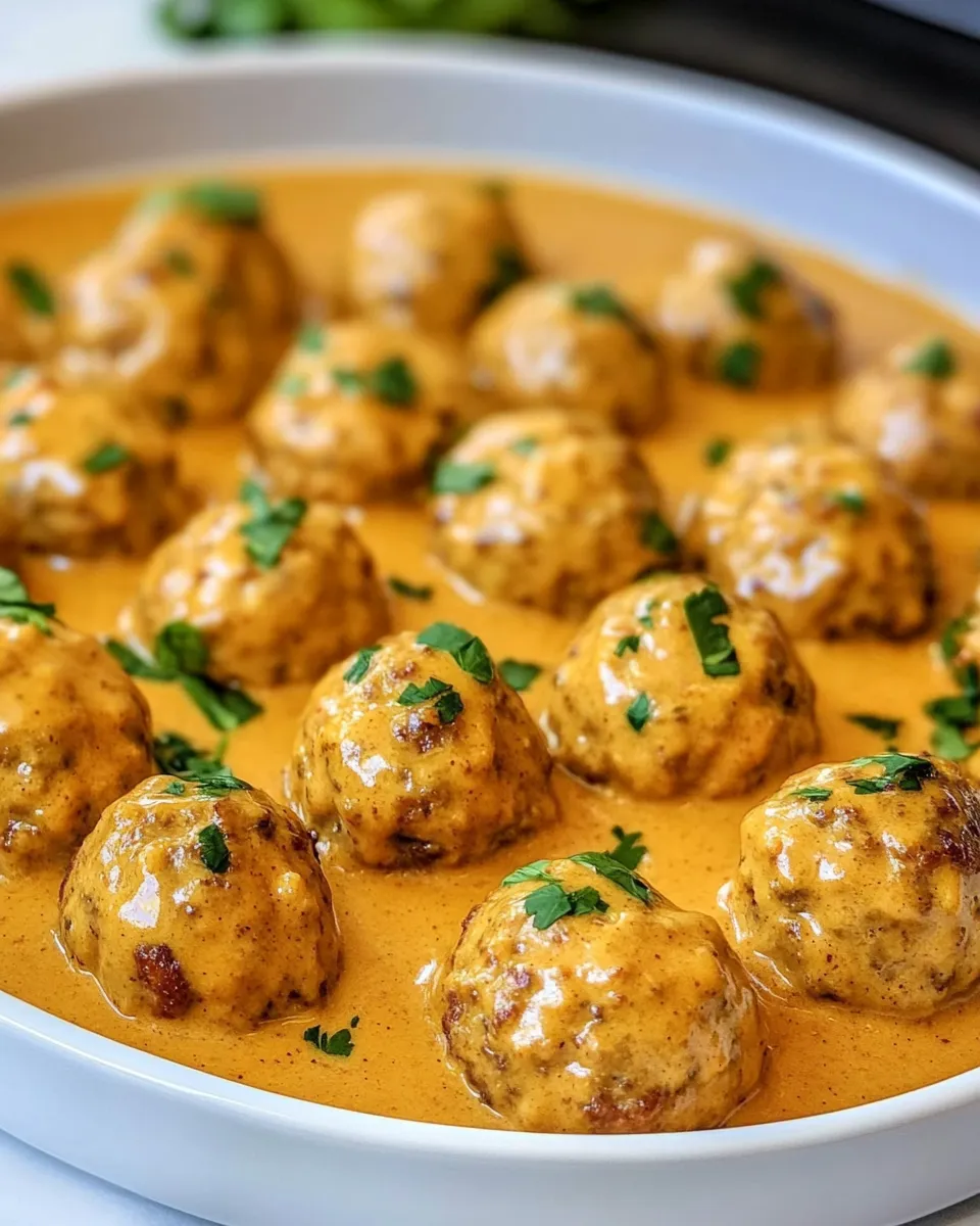 Easy Thai Chicken Meatballs with Peanut Sauce shot