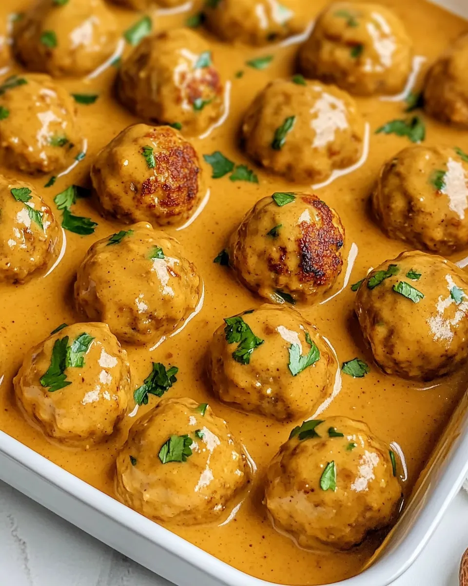 Delicious Thai Chicken Meatballs with Peanut Sauce recipe image