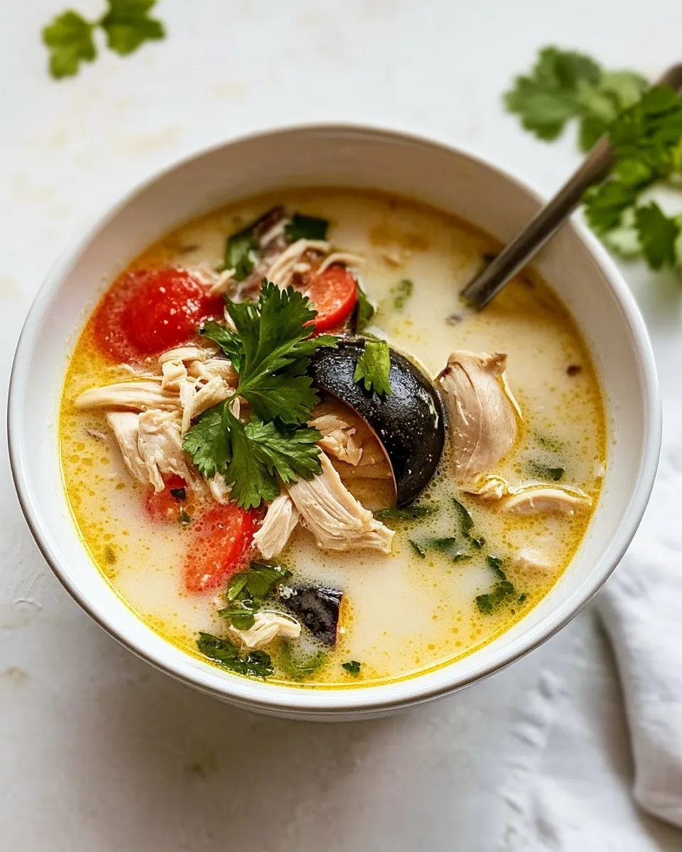 Homemade Thai Coconut Chicken Soup (Tom Kha Gai) recipe photo