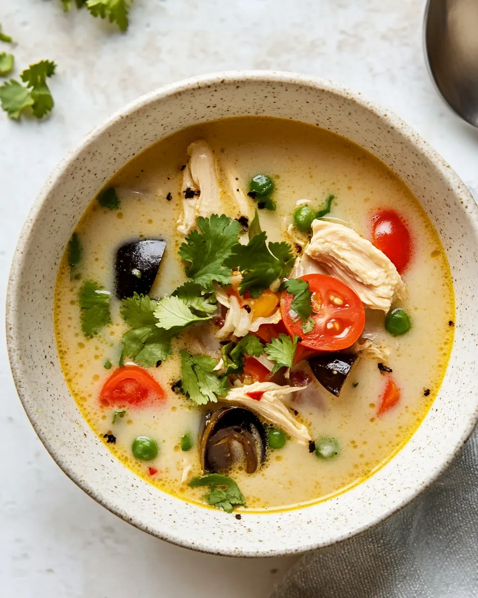 Classic Thai Coconut Chicken Soup (Tom Kha Gai) dish photo