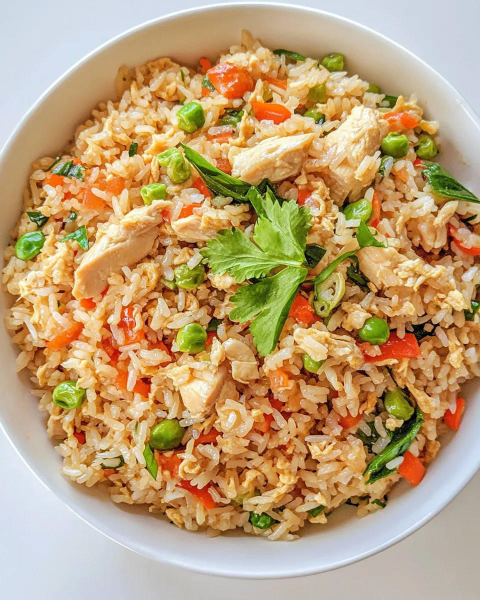 Classic Thai Fried Rice with Chicken and Vegetables image