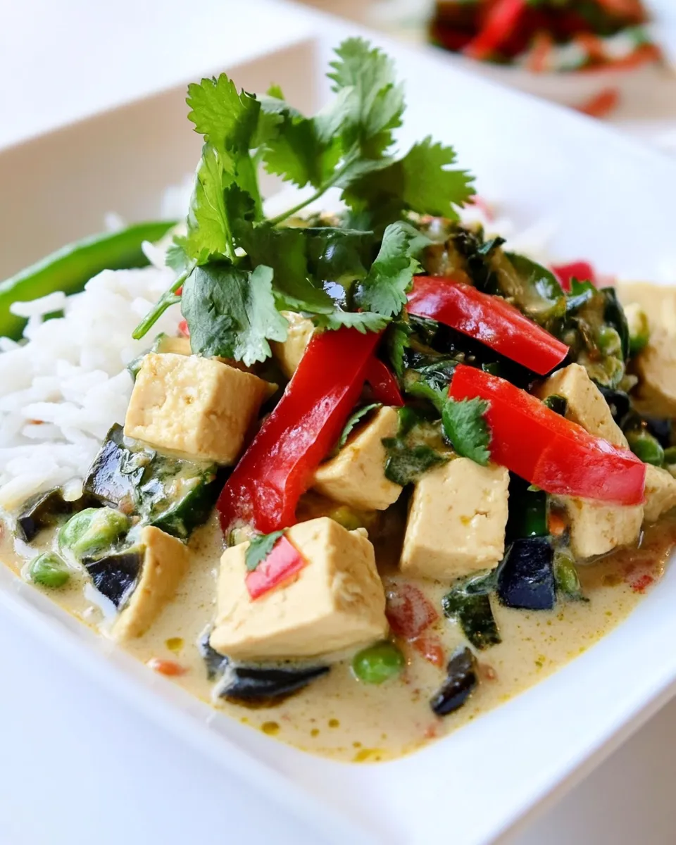 Classic Thai Green Tofu Curry dish photo
