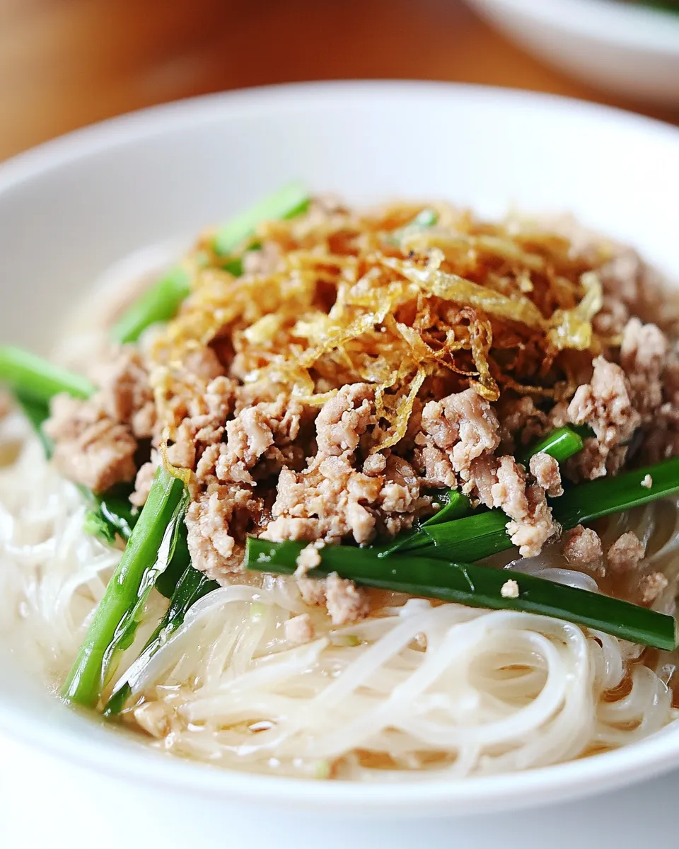 Easy Thai Noodles with Ground Chicken and Crispy Shallots dish photo