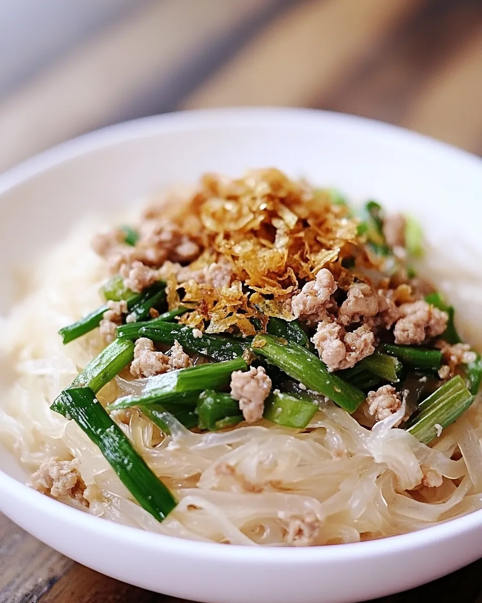 Quick Thai Noodles with Ground Chicken and Crispy Shallots image