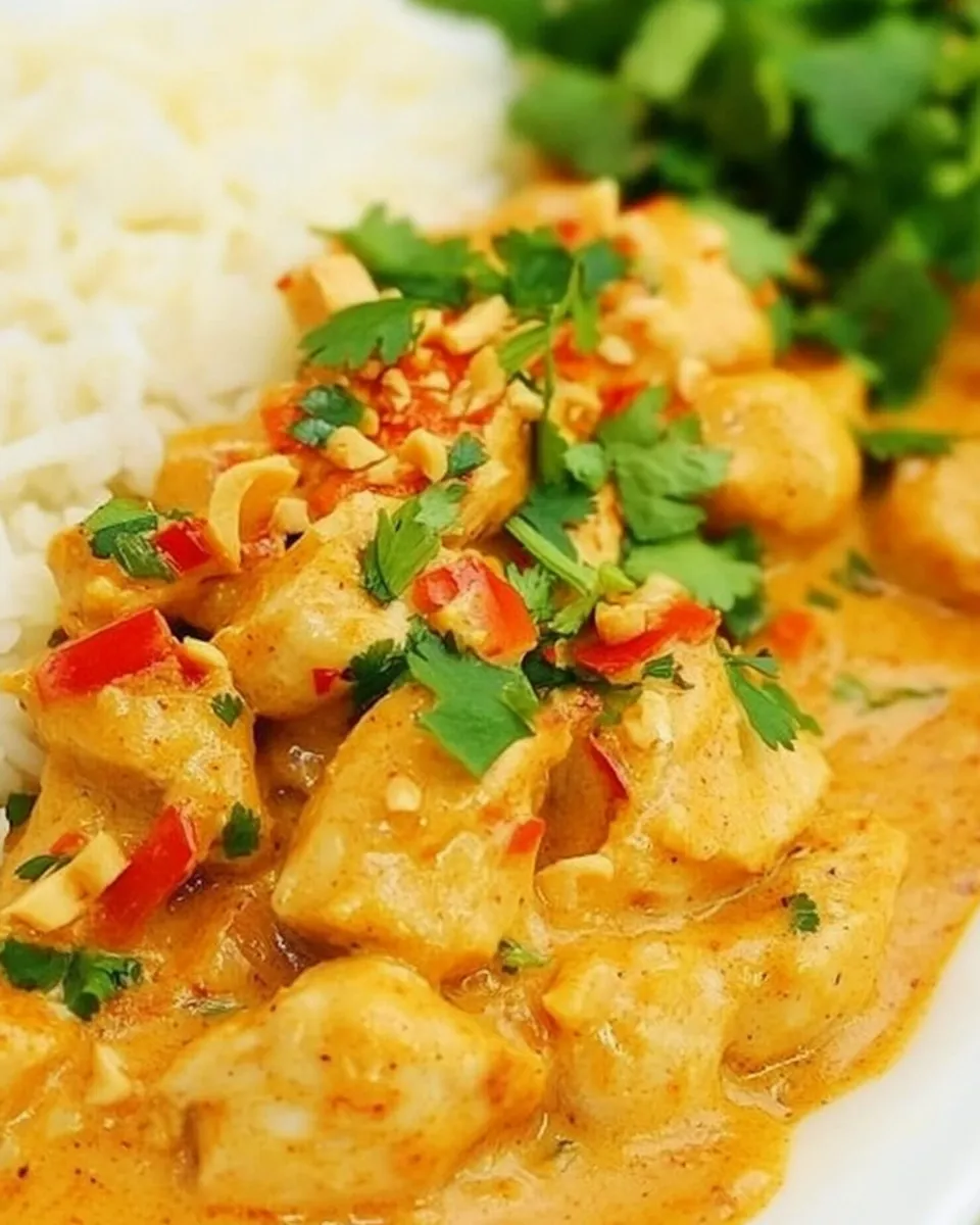 Delicious Thai Peanut Chicken food shot