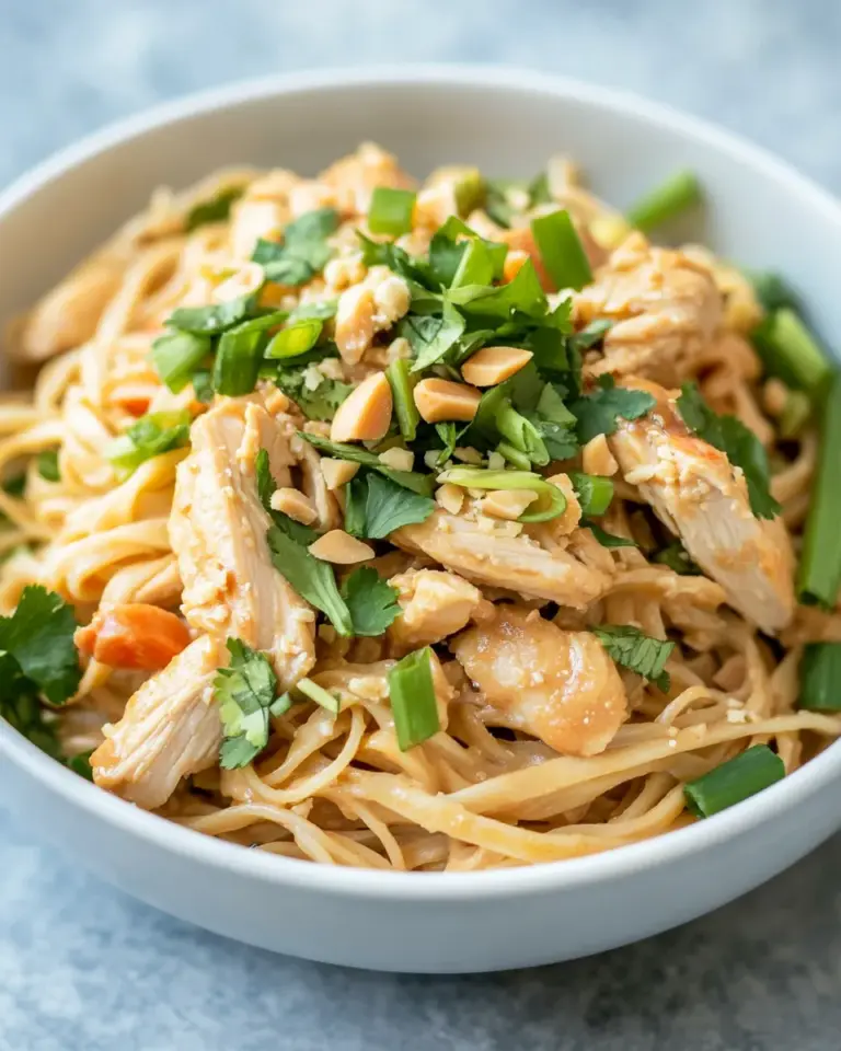 Homemade Thai Peanut Chicken and Noodles photo