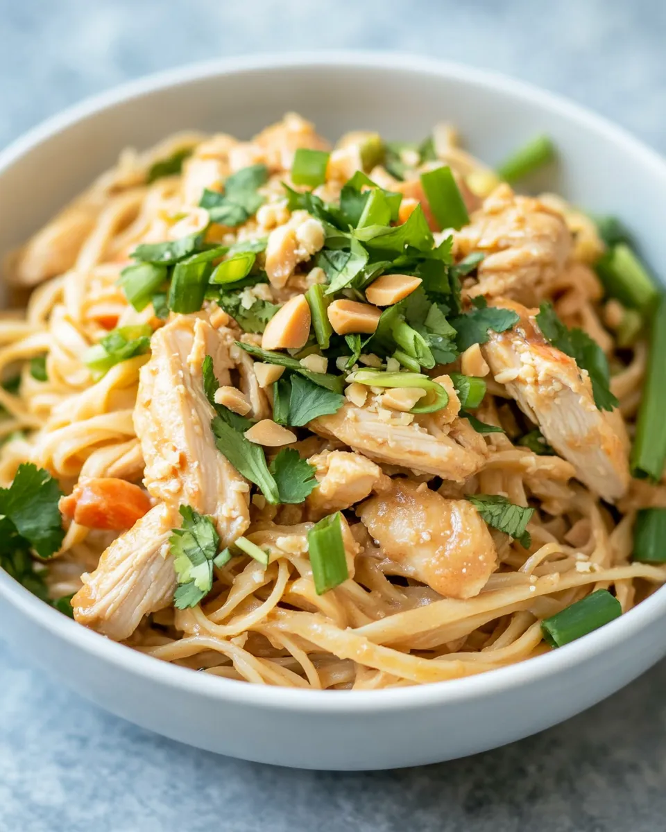 Homemade Thai Peanut Chicken and Noodles photo