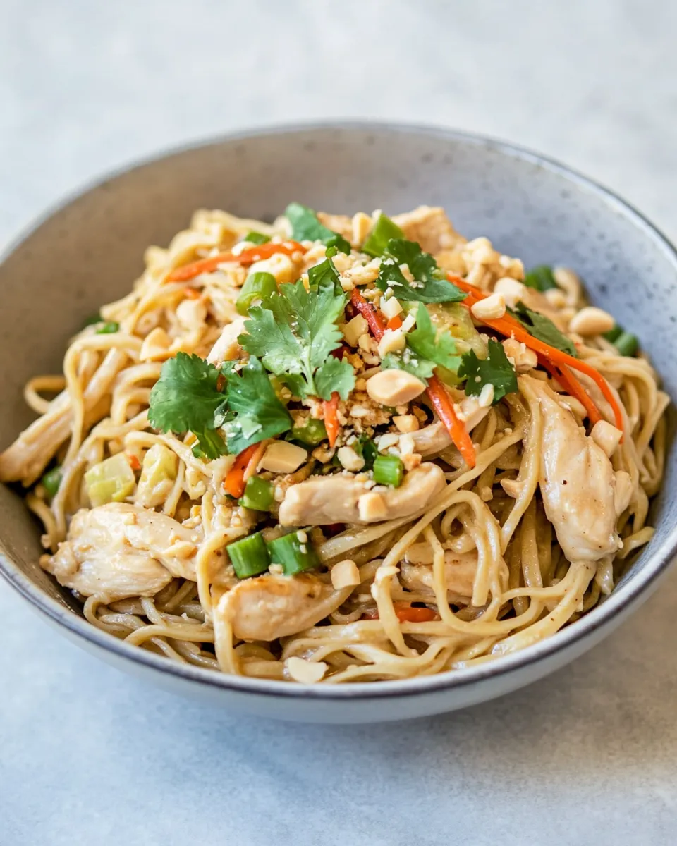 Easy Thai Peanut Chicken and Noodles recipe photo