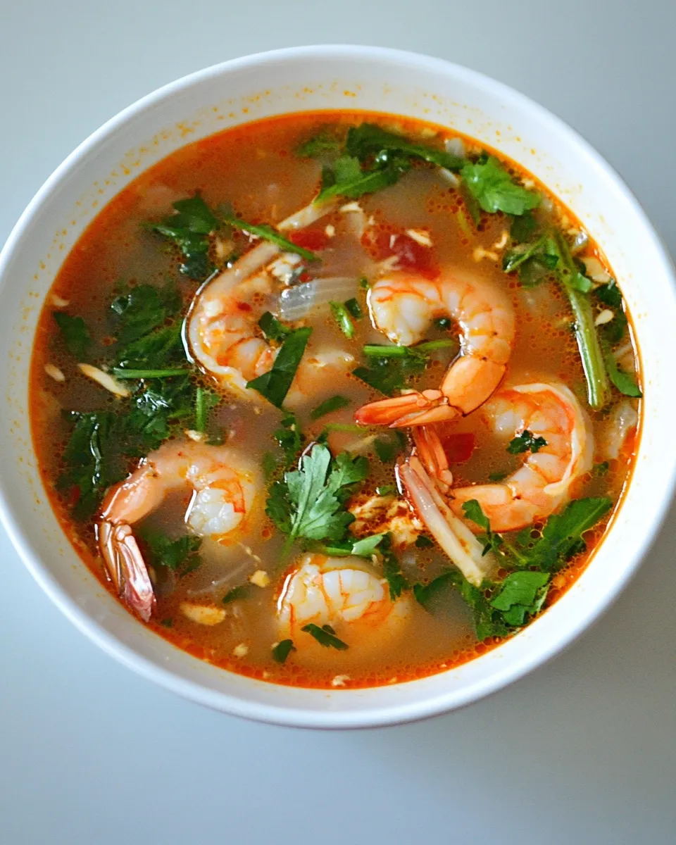 Classic Thai Spicy Shrimp Soup: Tom Yum Goong image