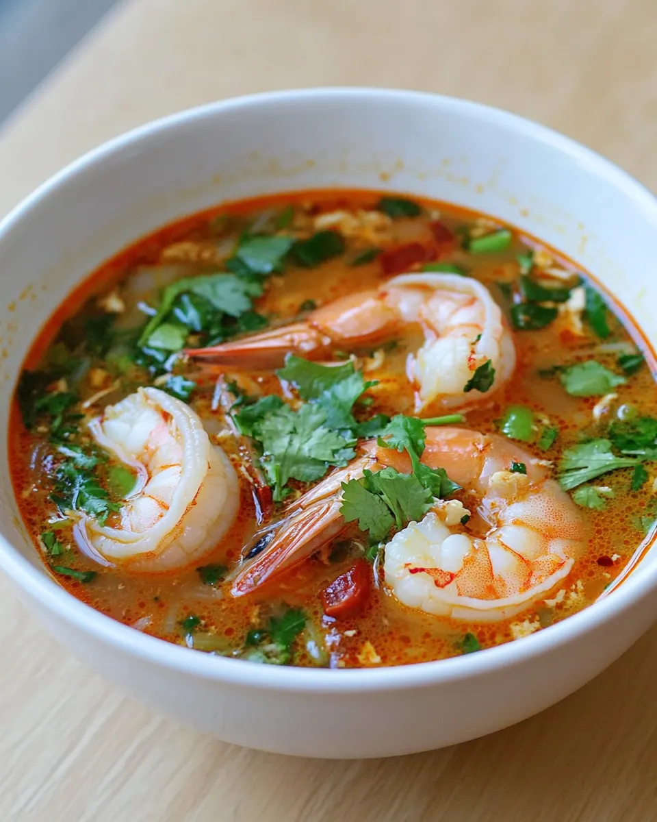 Easy Thai Spicy Shrimp Soup: Tom Yum Goong recipe image