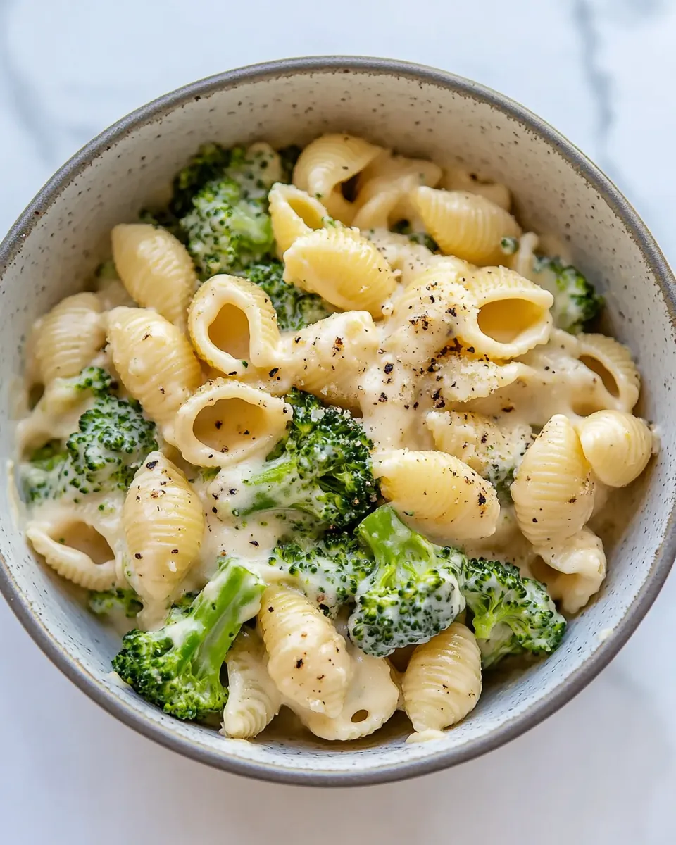Healthy The Creamiest Broccoli Shells and Cheese. recipe photo