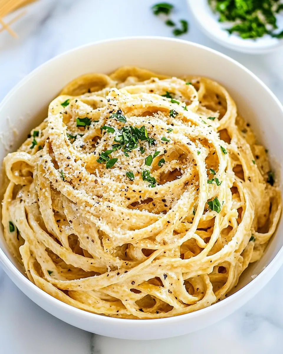 Delicious The Pasta House Company Fettuccine Alfredo food shot
