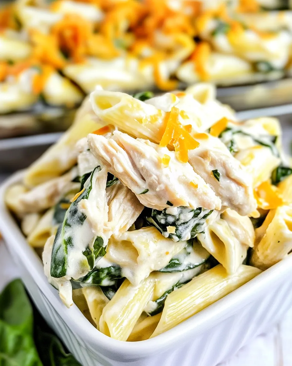 Classic Three Cheese Chicken Spinach & Artichoke Alfredo Pasta image