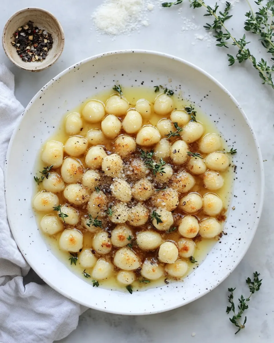 Healthy Toasted Gnocchi with Herb Brown Butter. photo