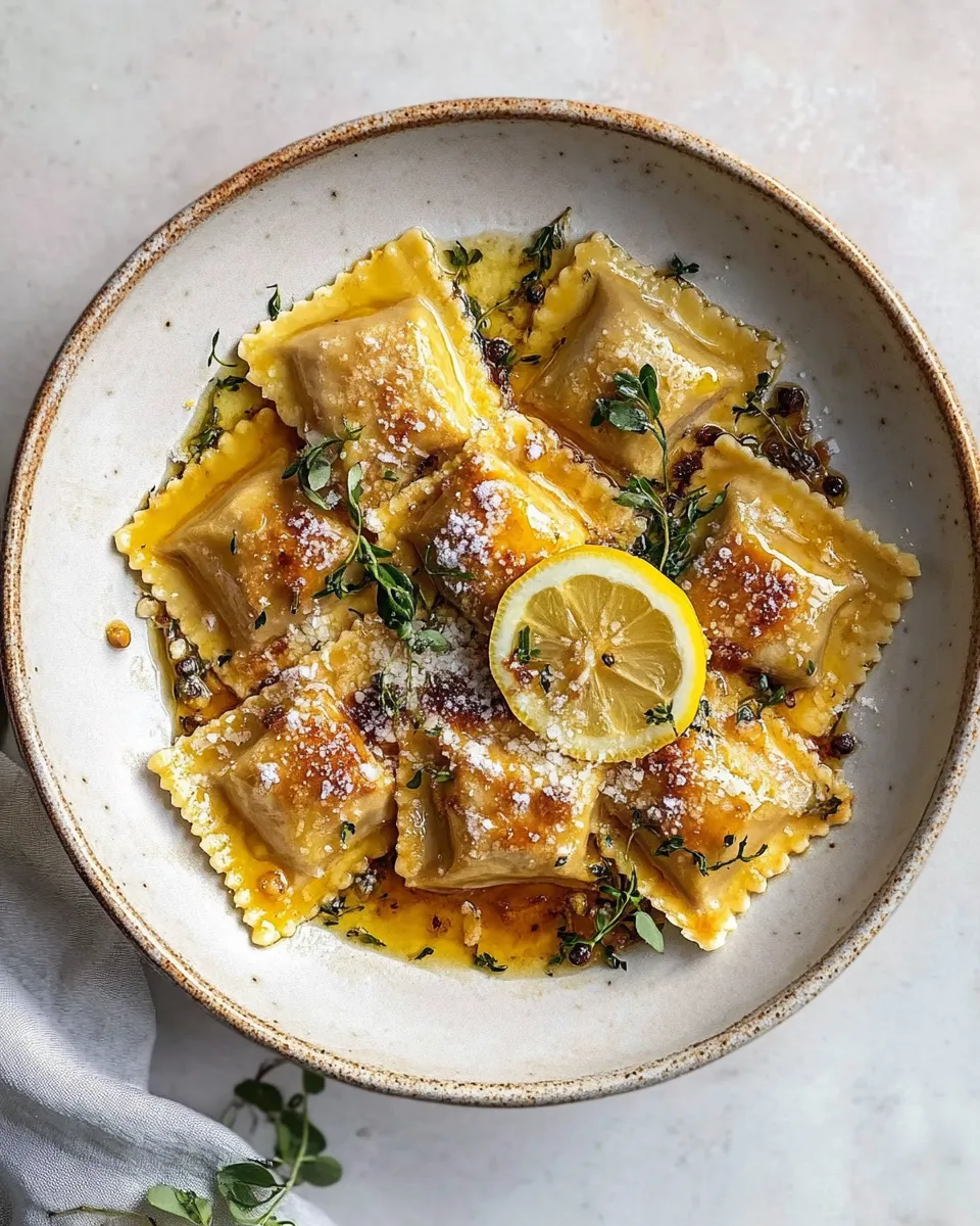 Perfect Toasted Skillet Ravioli with Lemon & Brown Butter. recipe photo
