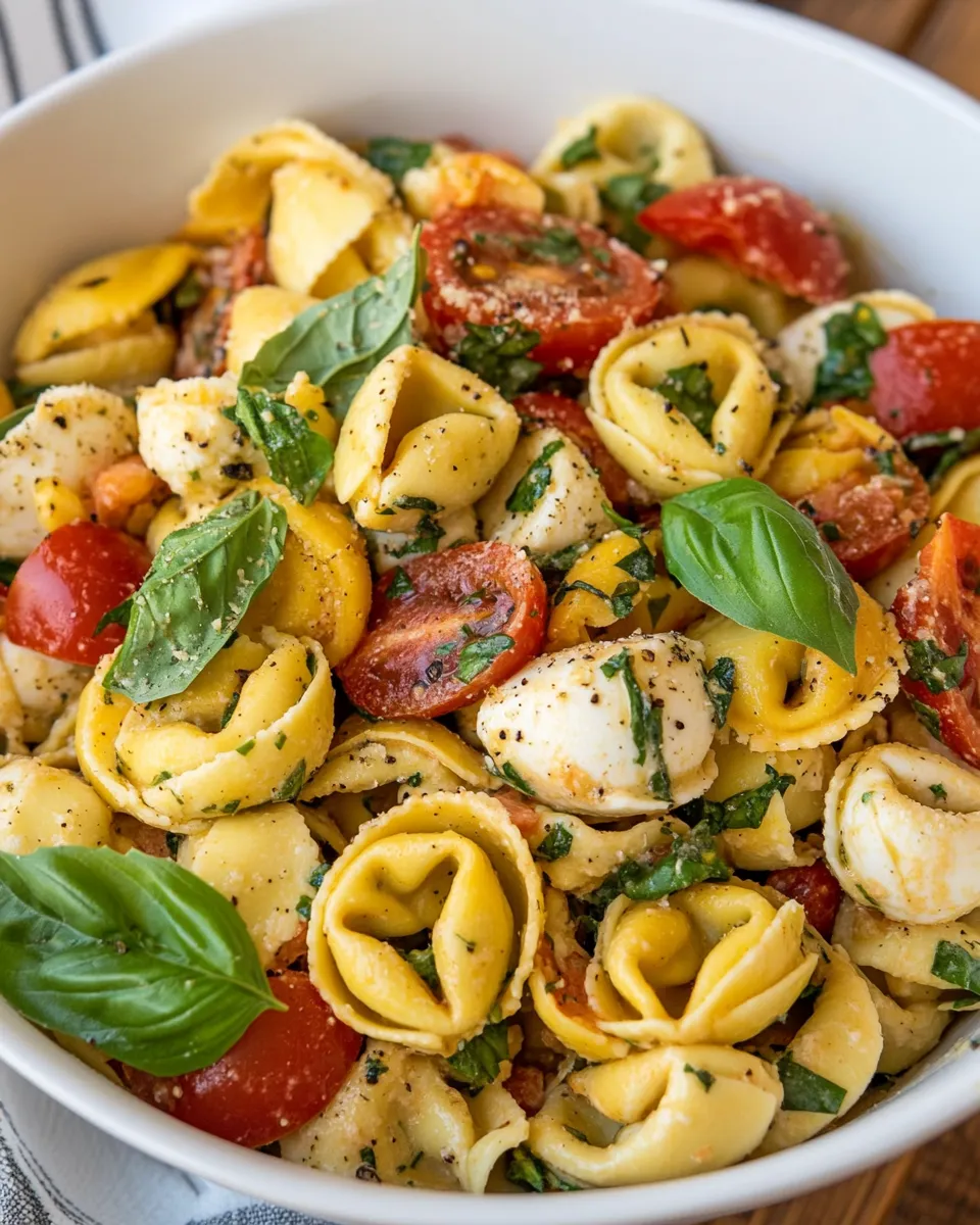 Homemade Tortellini Caprese Pasta Salad recipe photo