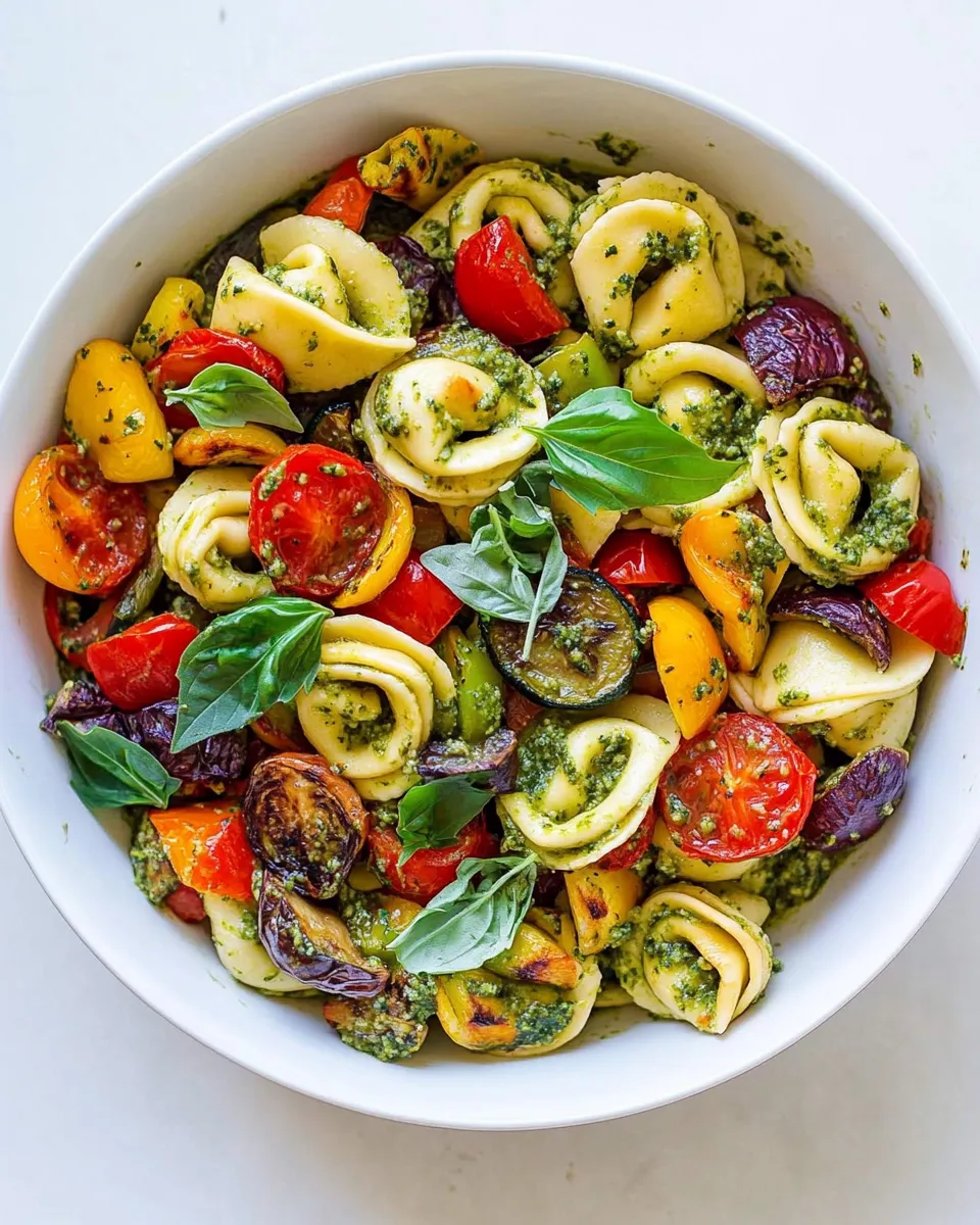 Homemade Tortellini with Pesto and Roasted Veggies photo