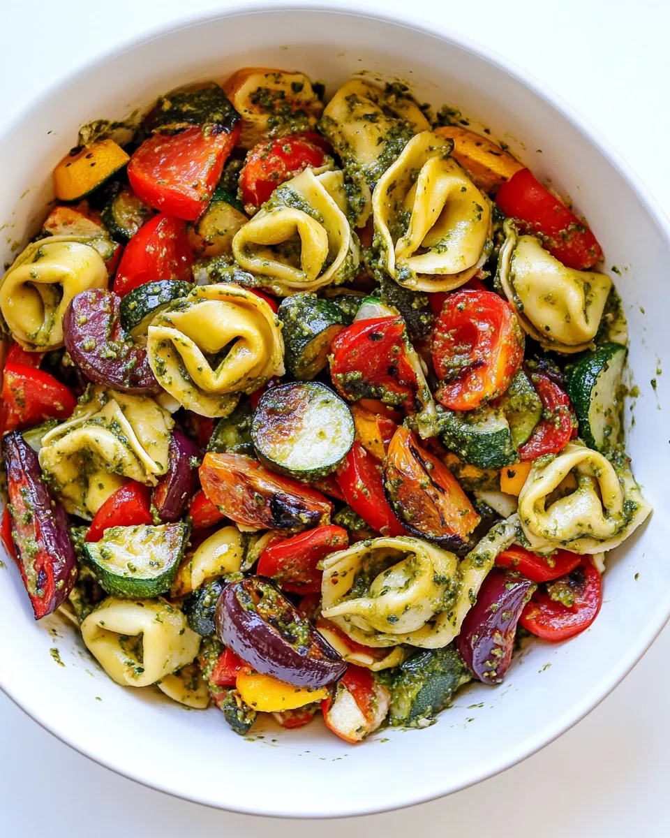 Classic Tortellini with Pesto and Roasted Veggies image