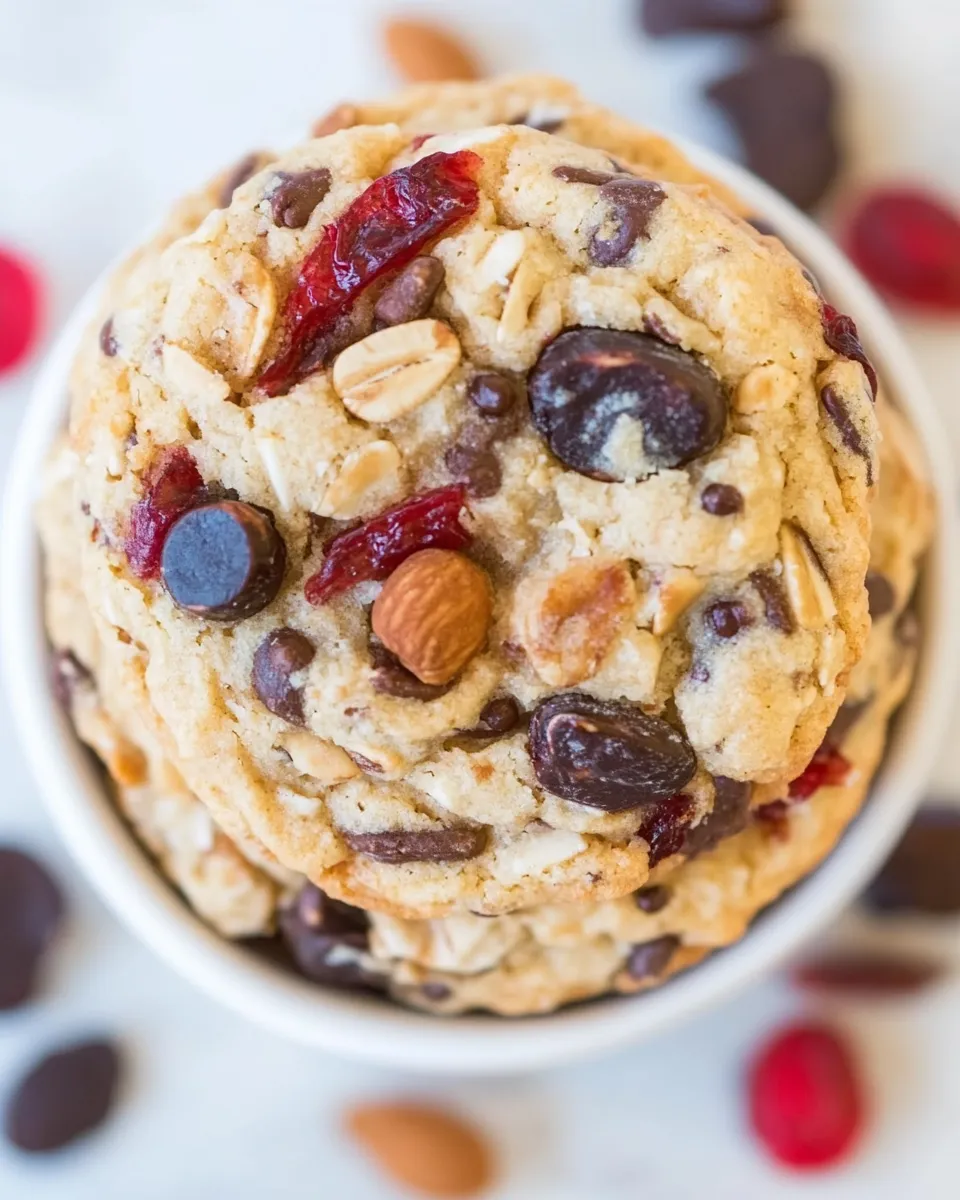 Easy Trail Mix Protein Bar Cookies recipe photo