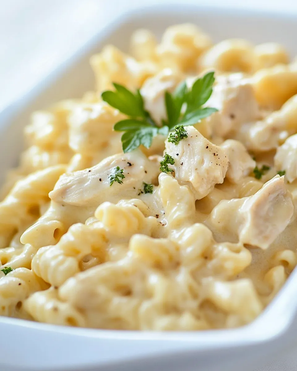 Delicious Triple Cheddar Chicken Pasta image