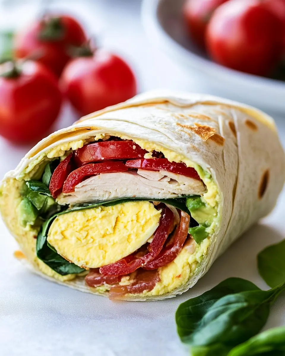 Easy Turkey Avocado Egg Wraps food shot