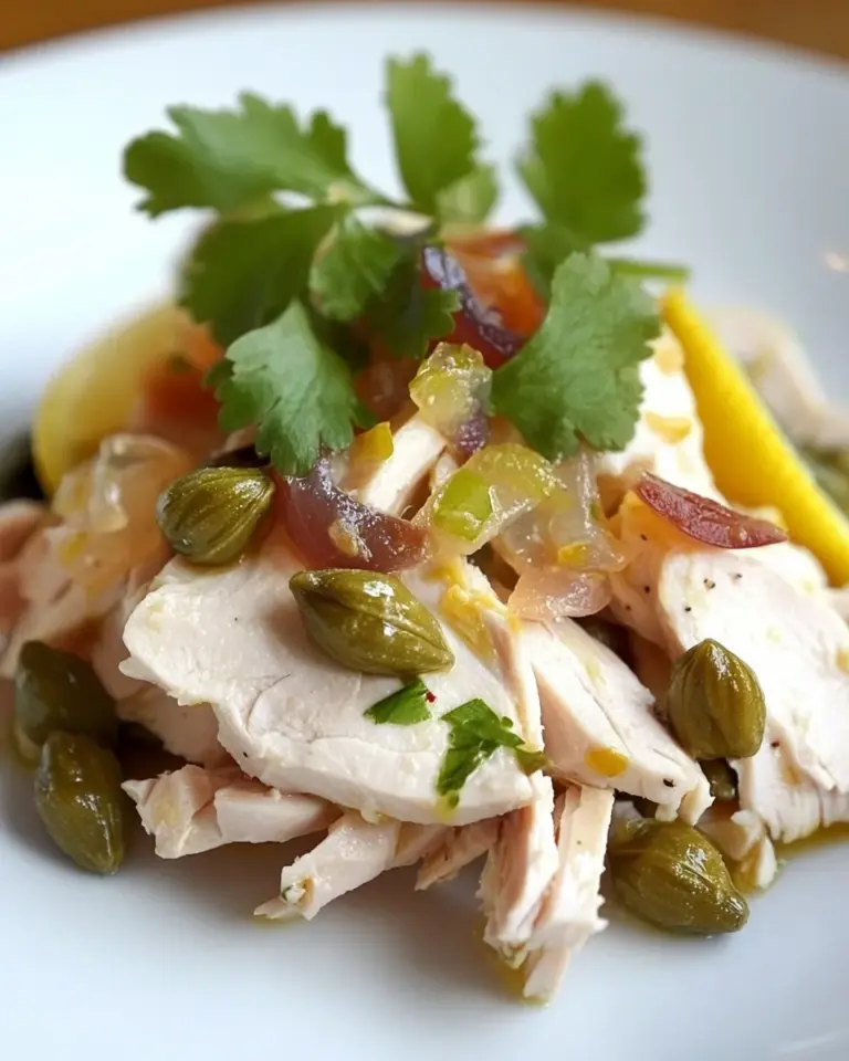 Homemade Turkey Salad with Lemon, Capers, Mustard and Cornichons recipe photo