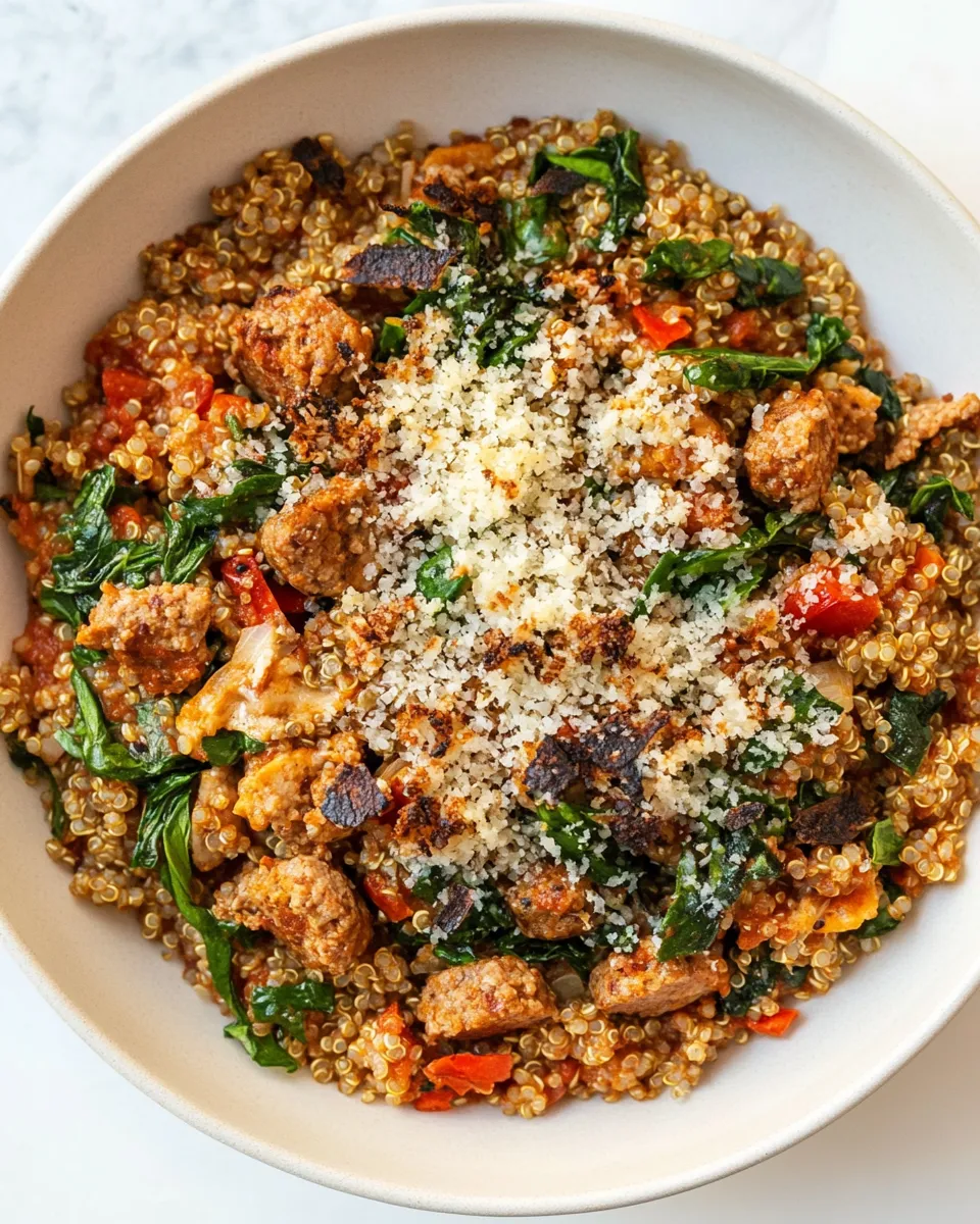 Delicious Turkey Sausage and Quinoa Pizza Bowl recipe photo