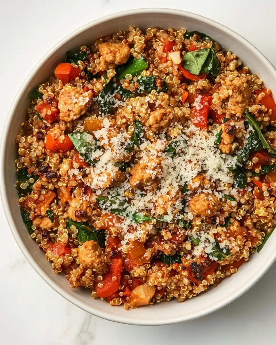 Homemade Turkey Sausage and Quinoa Pizza Bowl image