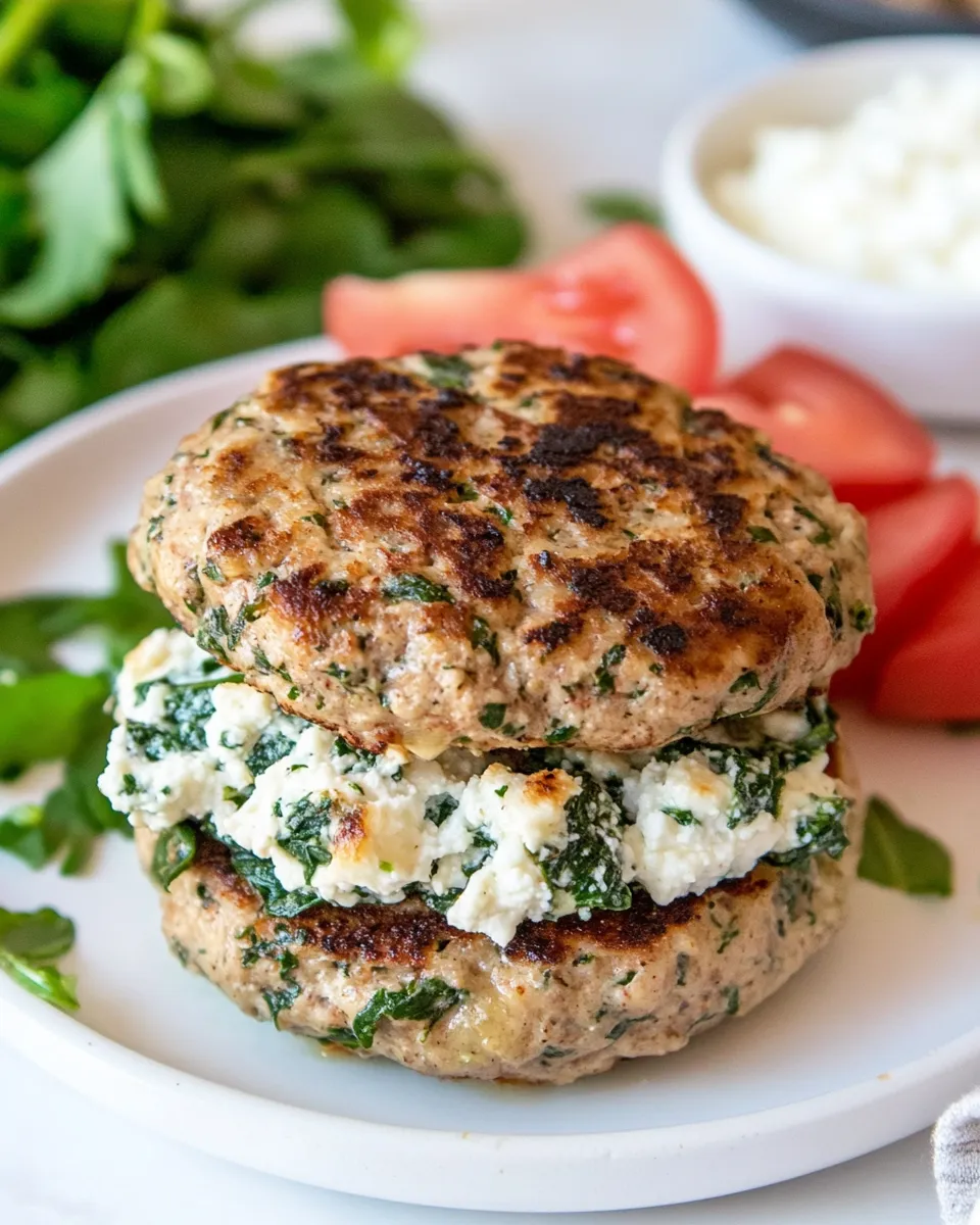 Classic Turkey Spinach Feta Burgers dish photo