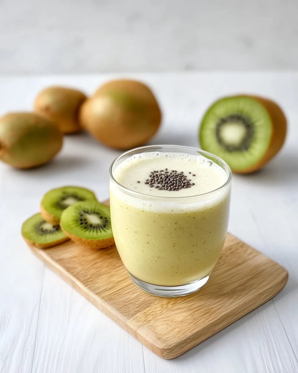 Homemade Turmeric Kiwi Protein Smoothie photo