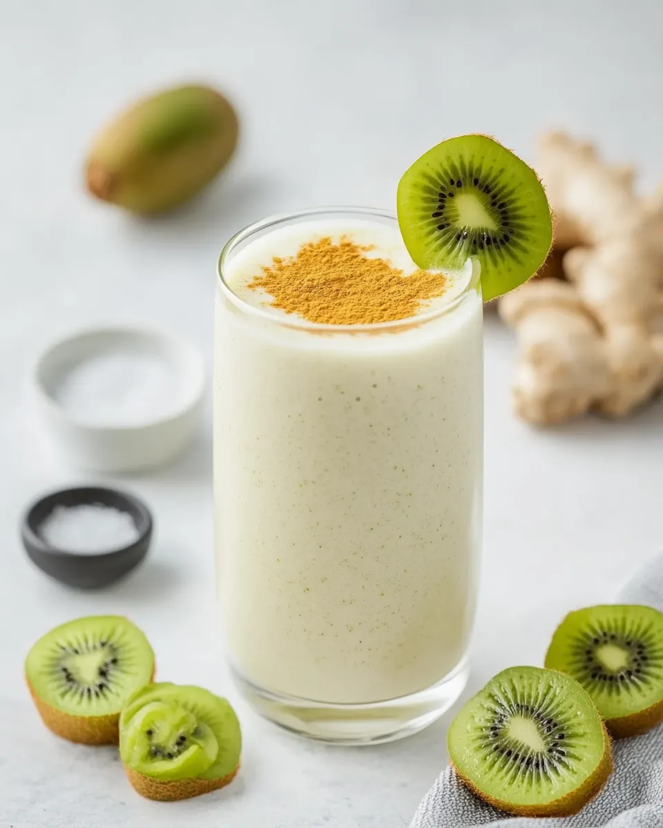 Easy Turmeric Kiwi Protein Smoothie recipe image