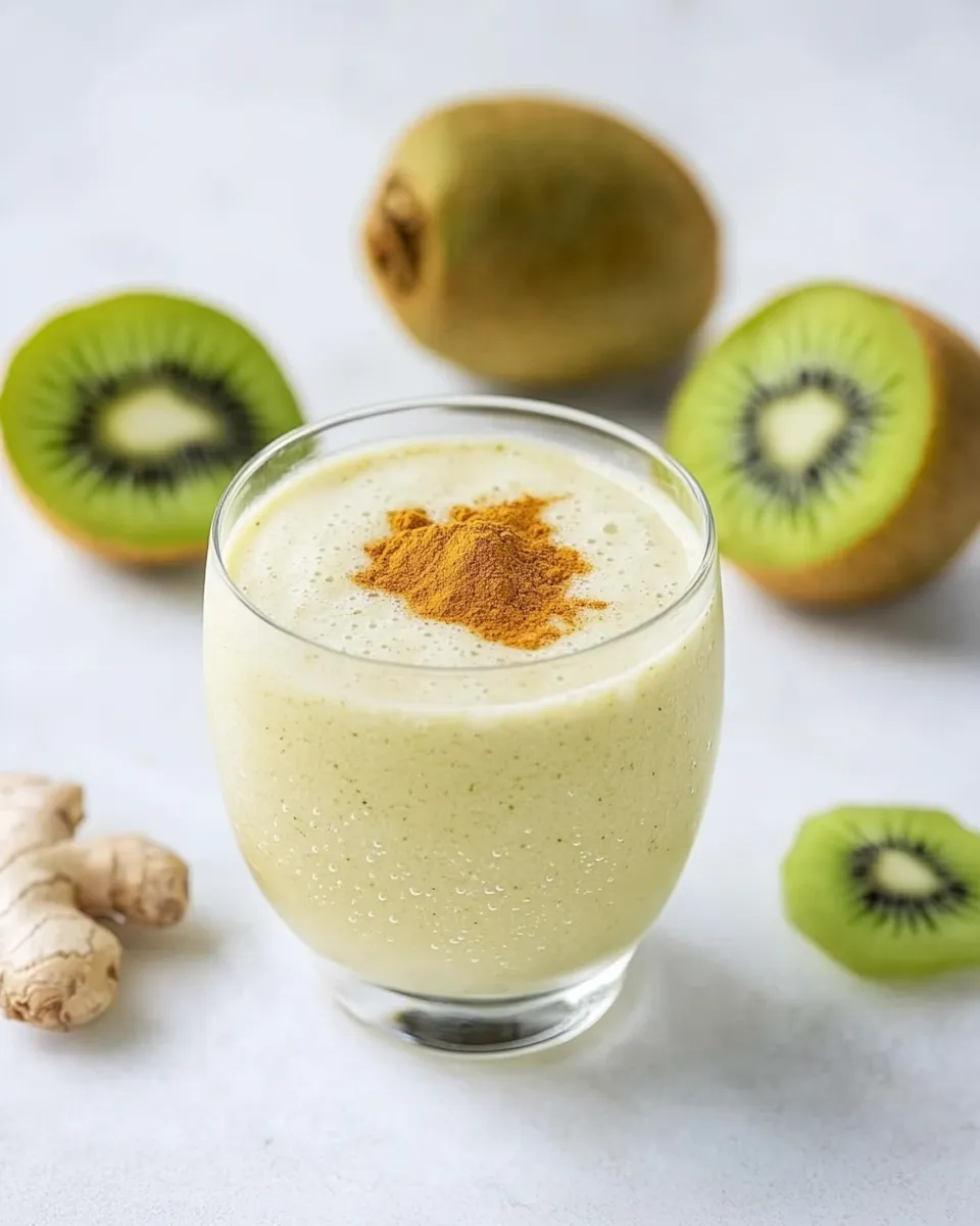 Delicious Turmeric Kiwi Protein Smoothie shot