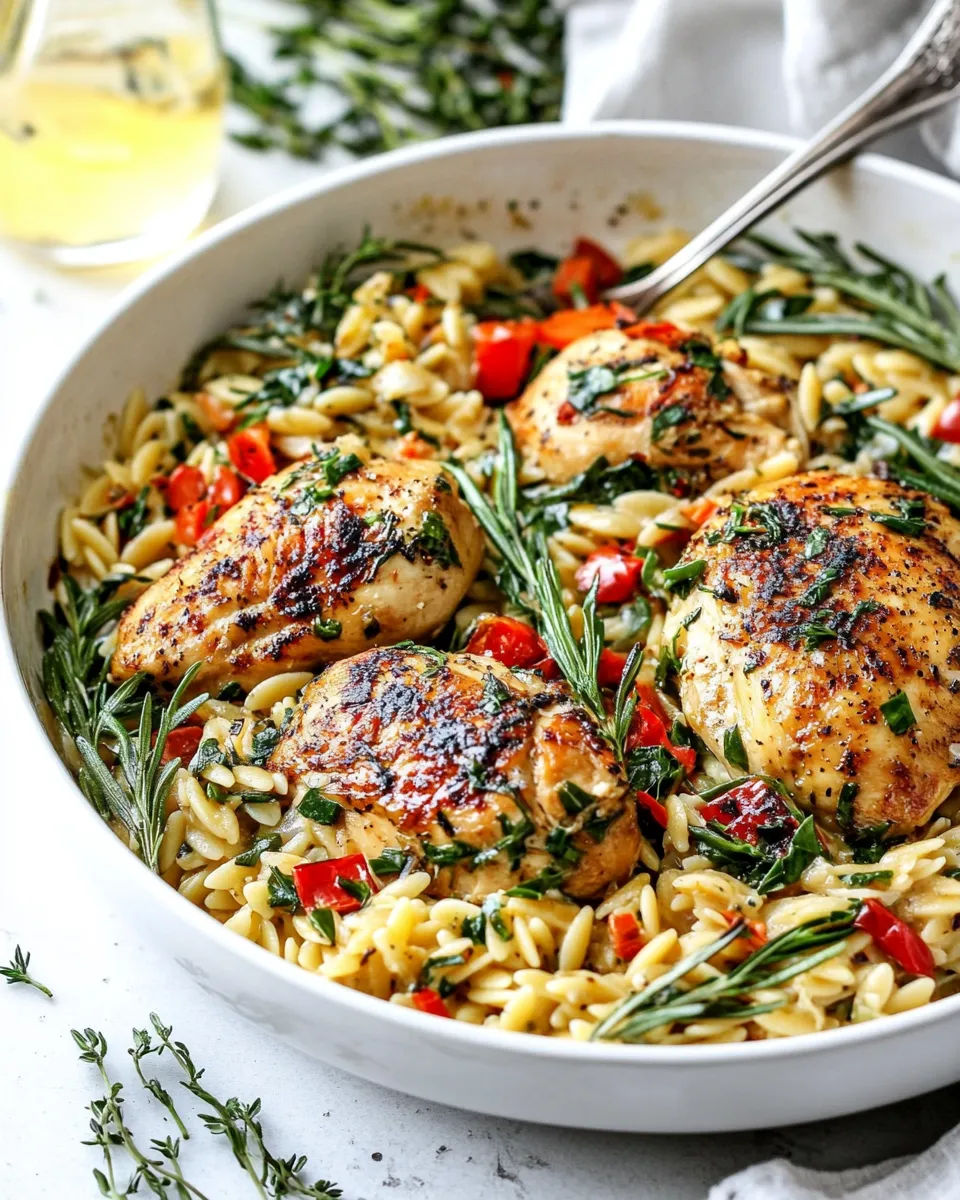 Easy Tuscan Chicken and Orzo photo