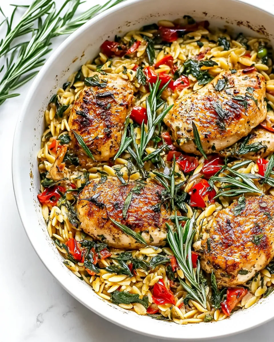 Delicious Tuscan Chicken and Orzo image