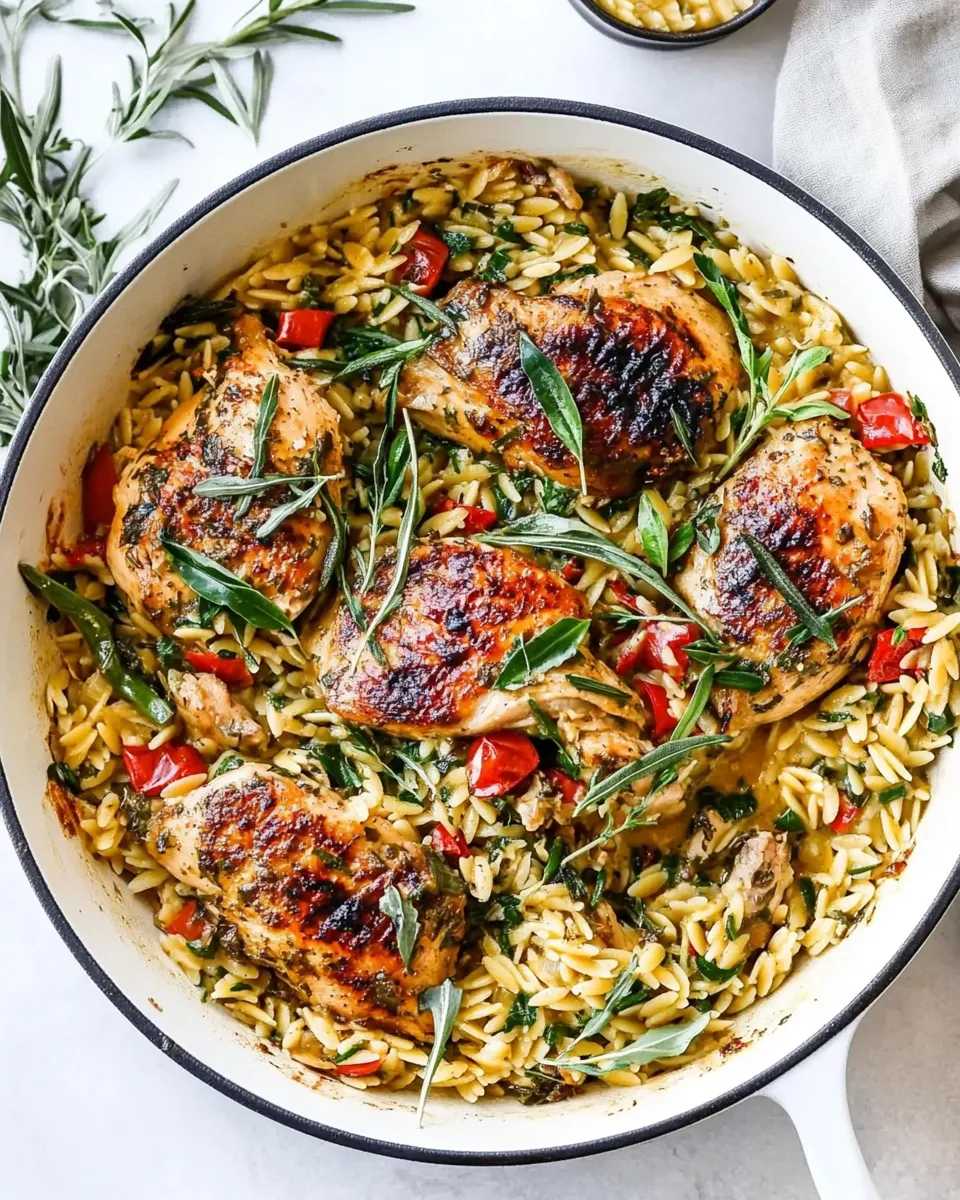 Quick Tuscan Chicken and Orzo recipe photo