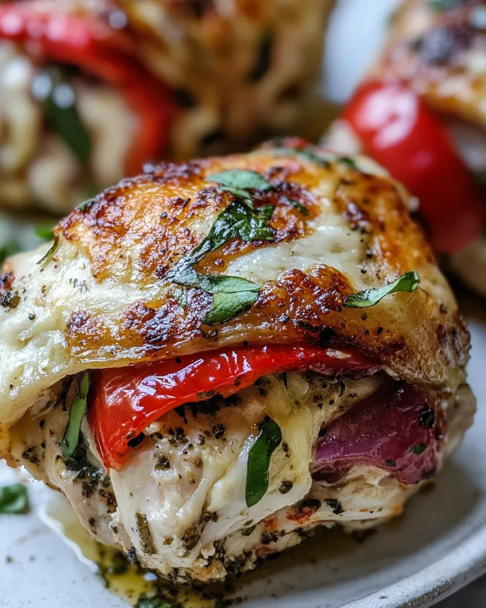 Delicious Tuscan Stuffed Chicken shot