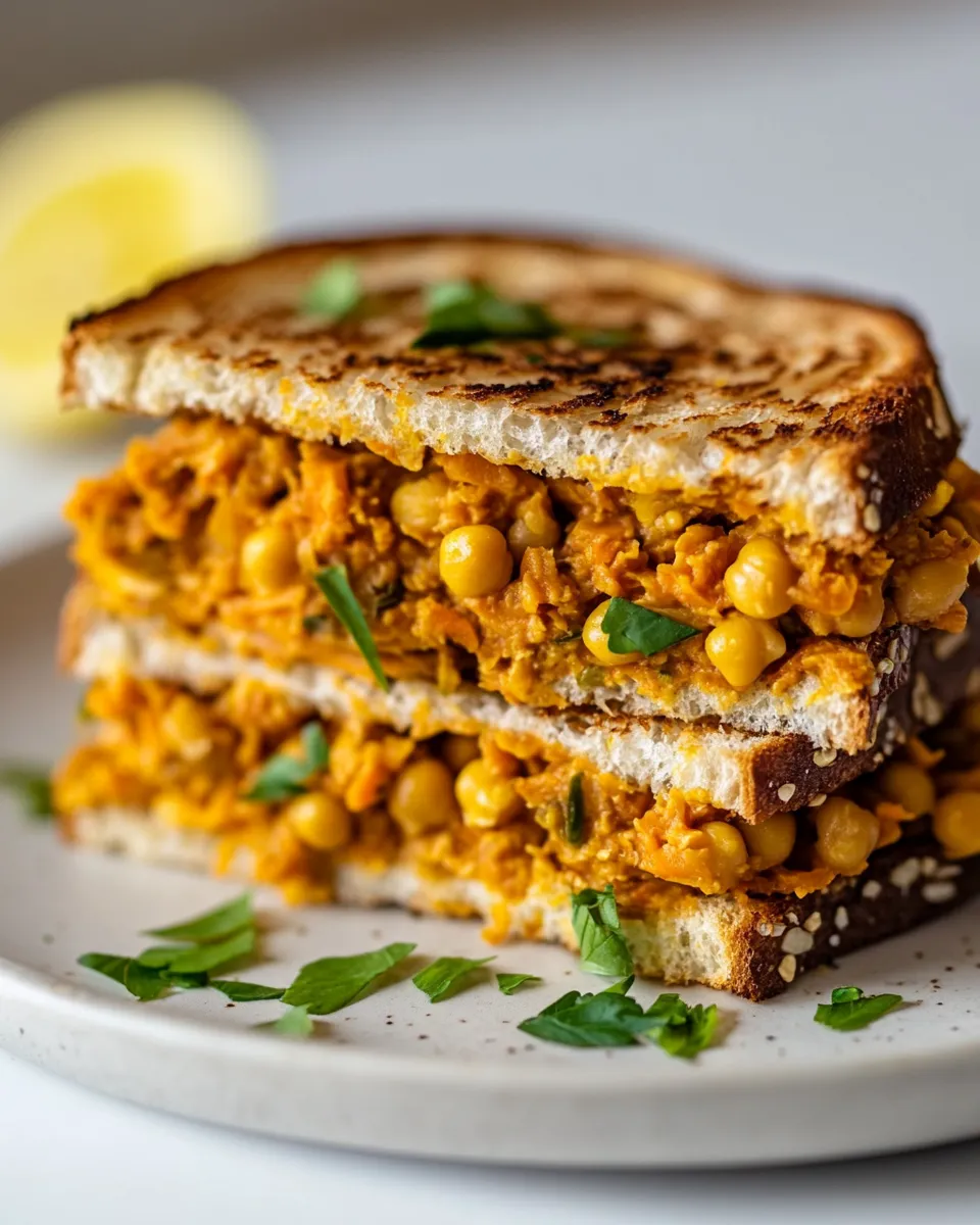 Classic Vegan Carrot Chickpea Tuna Melt dish photo
