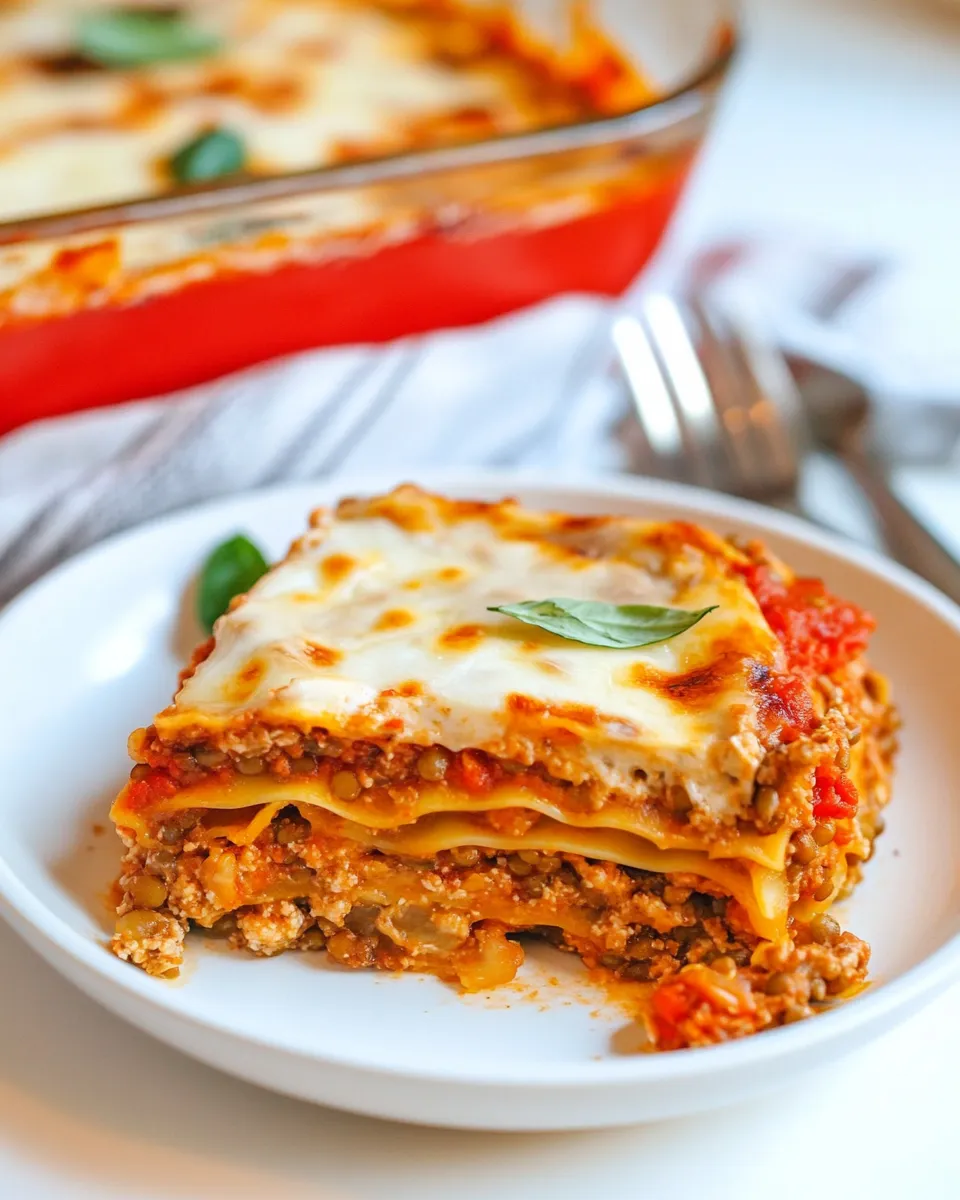 Delicious Vegan Lentil Lasagna shot