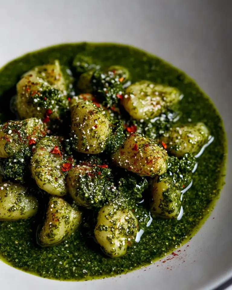 Homemade Vegan Potato Gnocchi with Kale Sauce photo