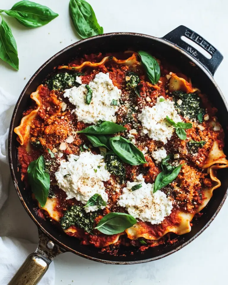 Homemade Vegan Skillet Lasagna with Homemade Almond Ricotta photo