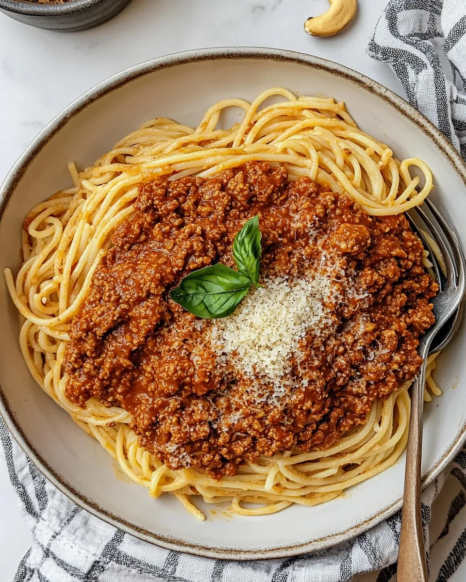 Delicious Vegan Spaghetti Bolognese (Cauliflower Walnut Meat) image