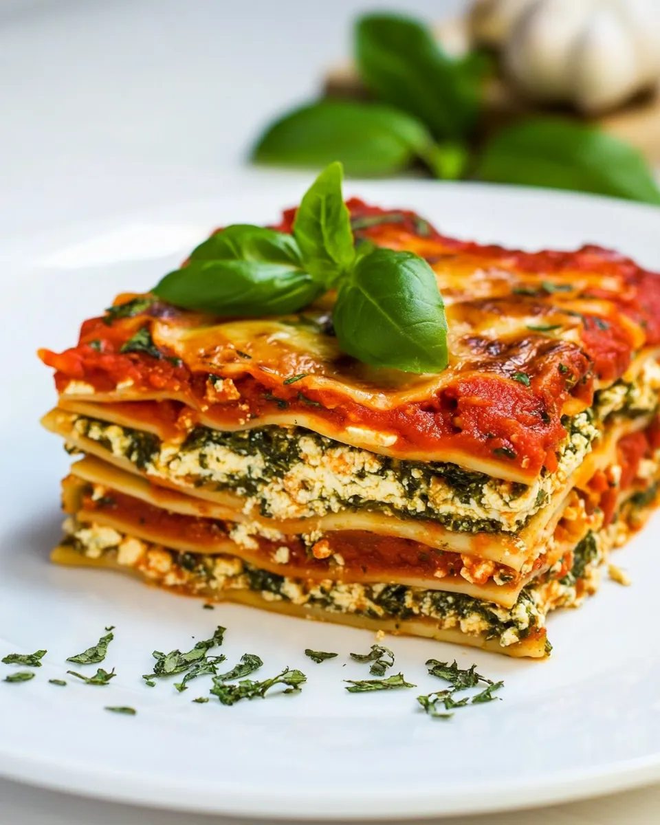 Classic Vegan Spinach Lasagna (Tofu Ricotta) image