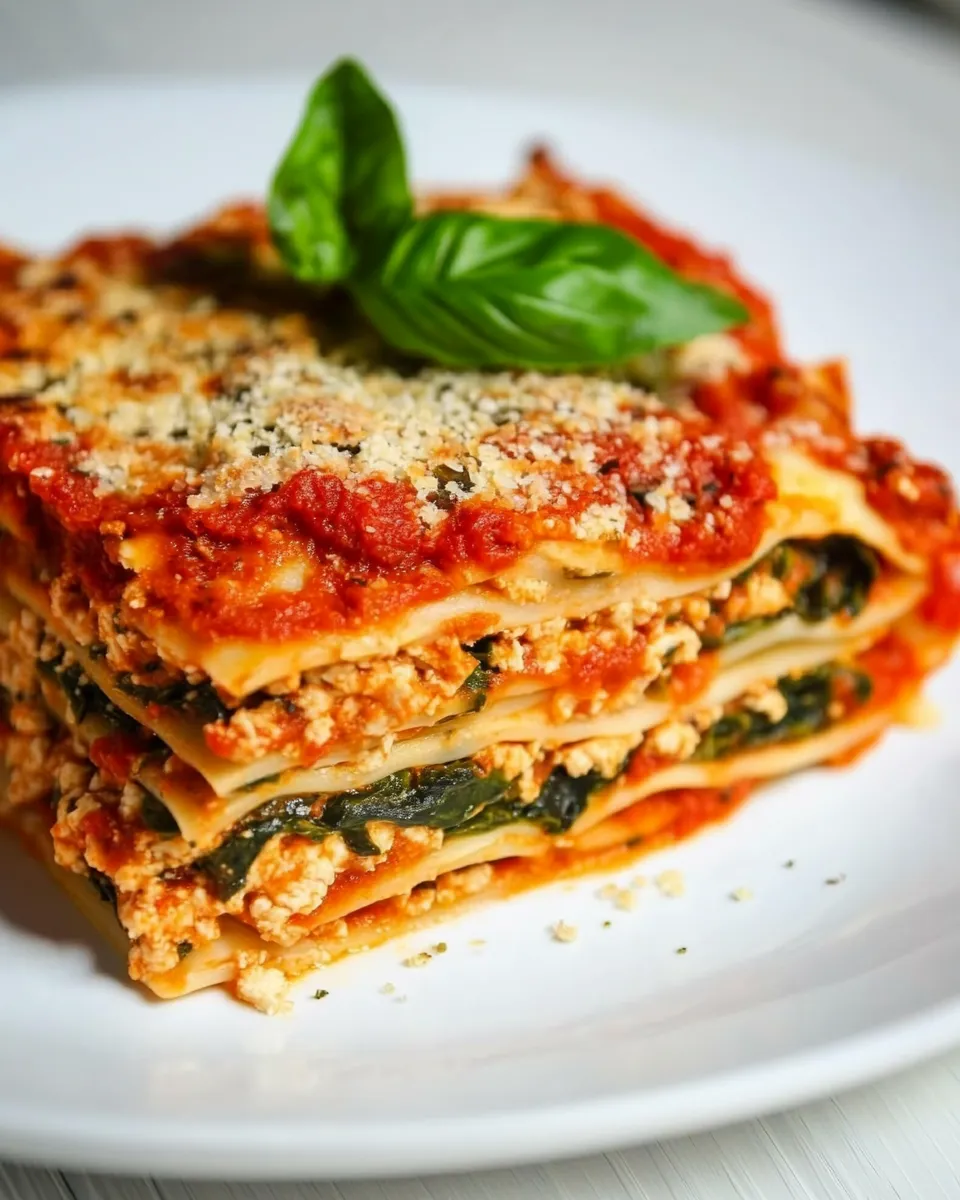 Easy Vegan Spinach Lasagna (Tofu Ricotta) recipe photo