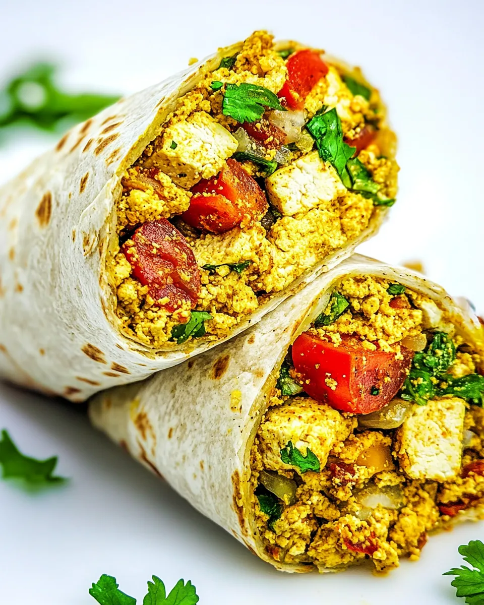 Homemade Vegan Tofu Breakfast Burritos recipe photo