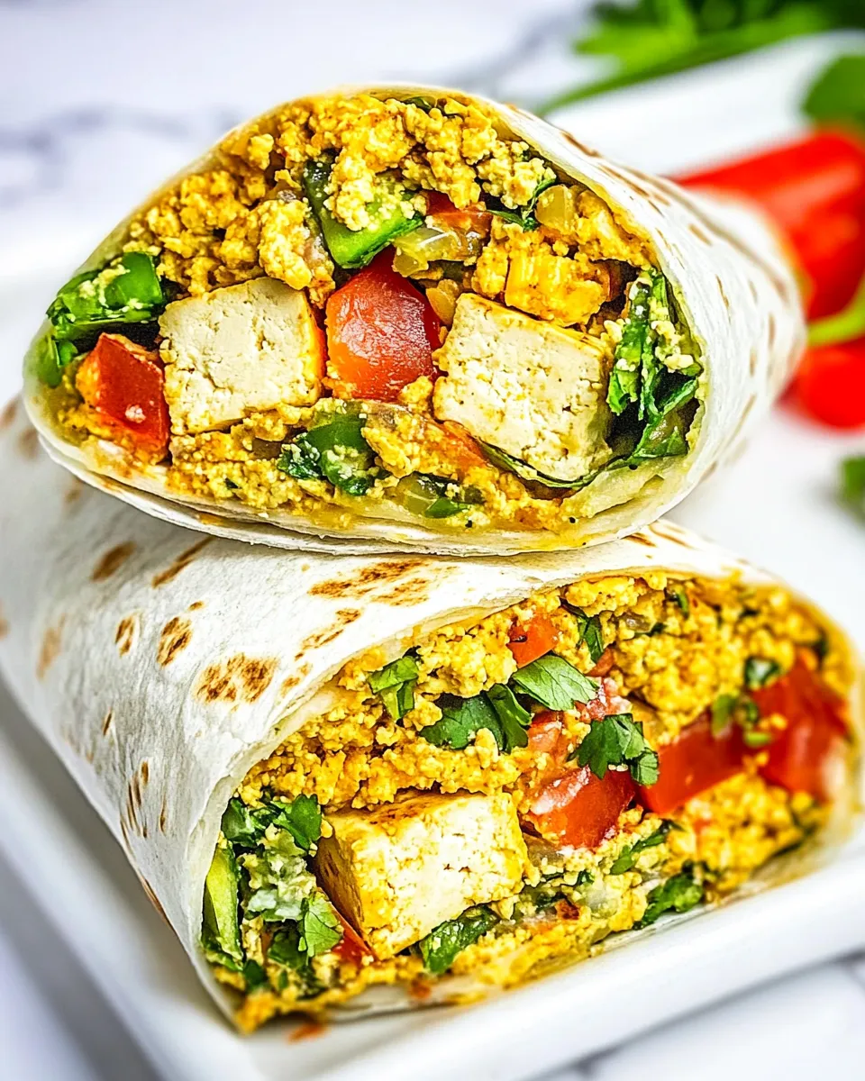 Delicious Vegan Tofu Breakfast Burritos recipe image