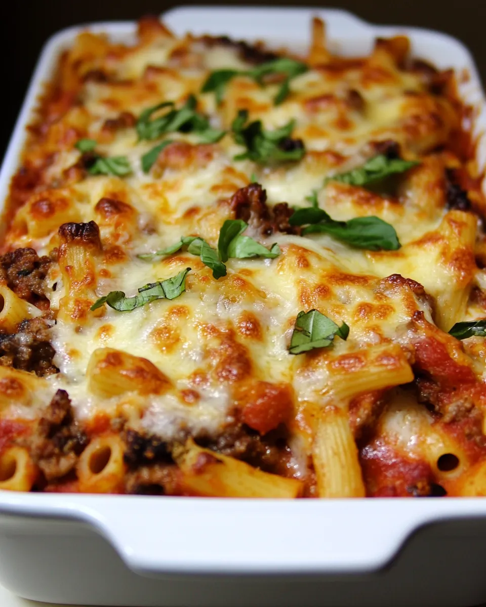 Delicious Vegetarian Baked Ziti shot