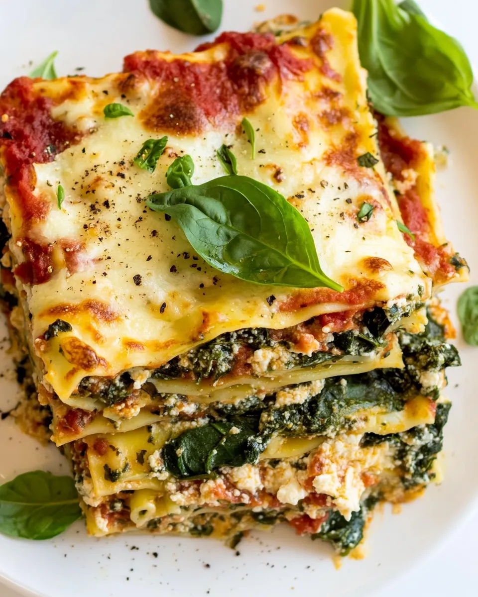 Easy Vegetarian Spinach Mushroom Lasagna recipe photo
