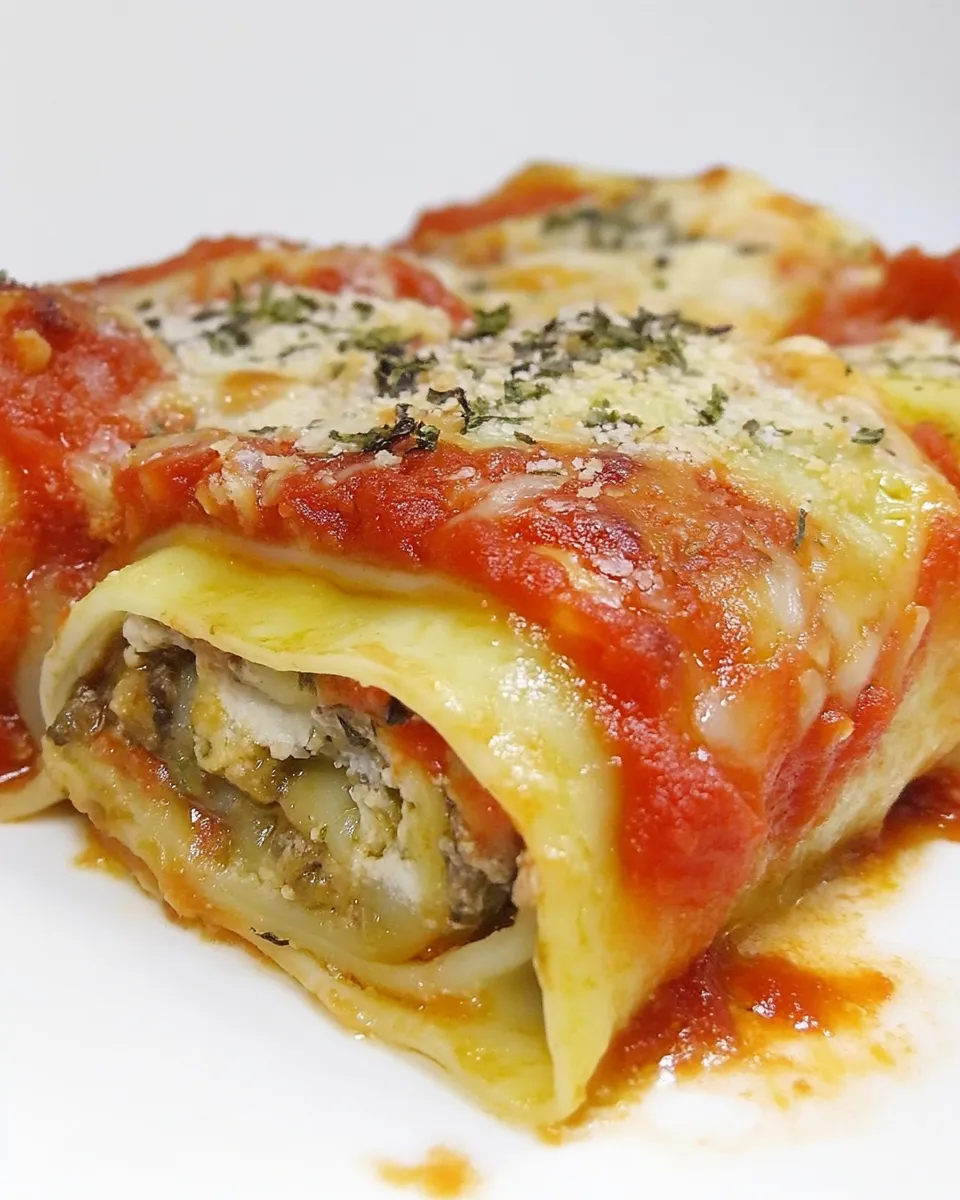Delicious Veggie Lasagna Rolls shot