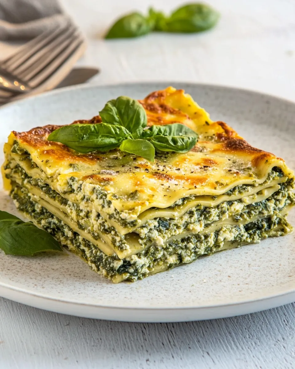 Homemade Veggie Pesto & Spinach Lasagna photo